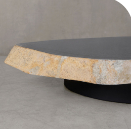 TABLE BASSE BOULDER  AVEC BASE RONDE